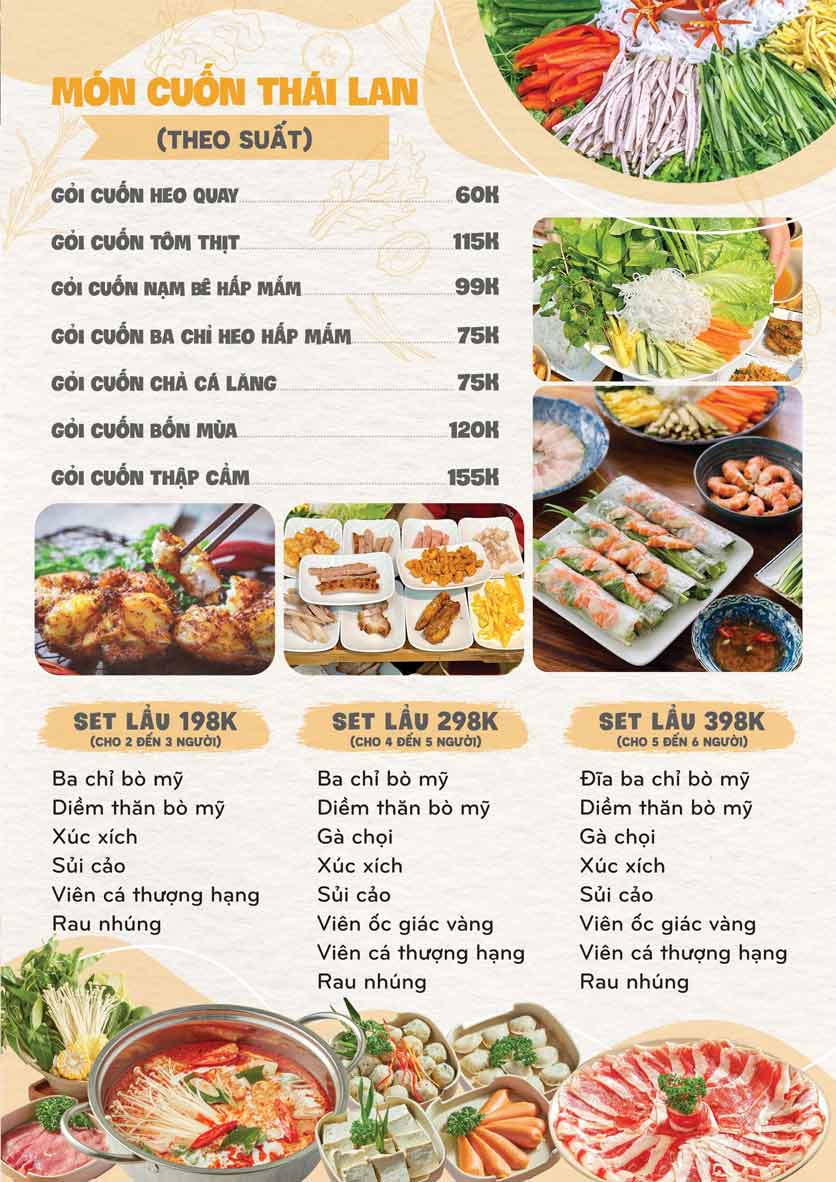 Menu Thai Deli - Buffet Lẩu Thái - Triều Khúc 9 