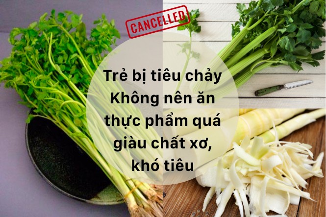Bé bị tiêu chảy phải làm sao: Không cho bé ăn thức ăn khó tiêu