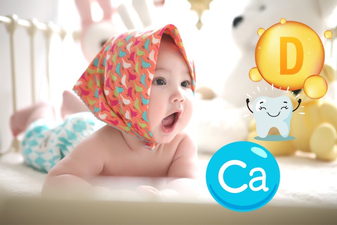 Nên bổ sung canxi cho trẻ chậm mọc răng cùng vitamin D