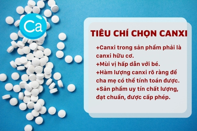 Tiêu chí lựa chon canxi cho bé 1 tuổi