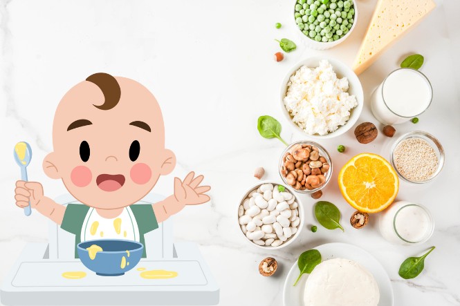 Bổ sung canxi cho bé 6 tháng qua bữa ăn dặm