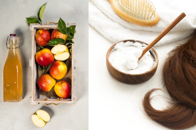 Cách sử dụng dầu dừa cho tóc với giấm táo