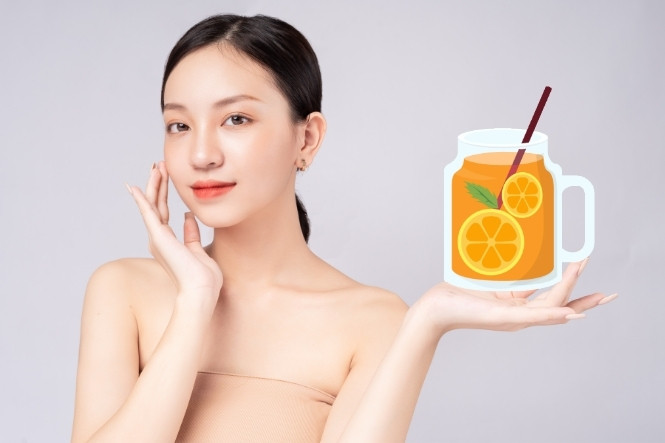 Nước cam có tác dụng gì: Bổ sung vitamin cho da
