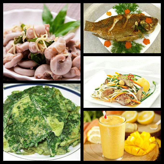 17  thực đơn tháng 6