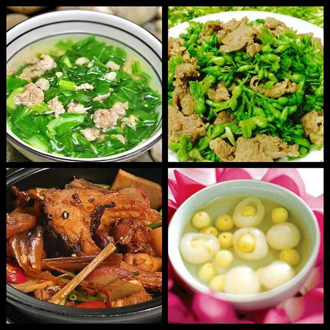 6 thực đơn tháng 6