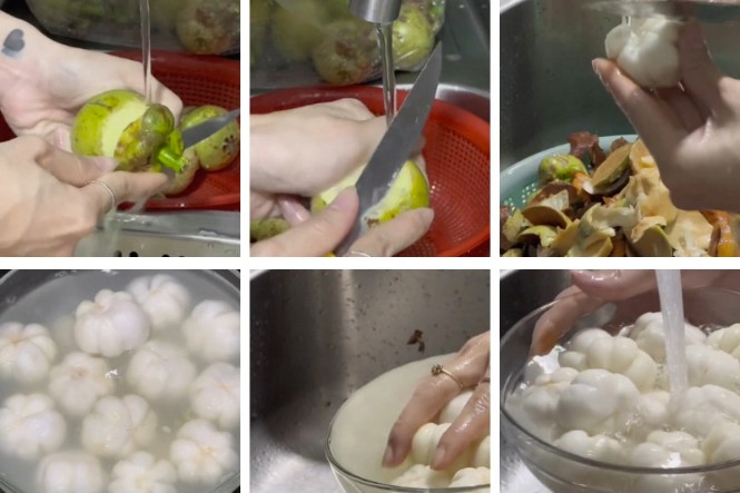 Cách gọt măng cụt xanh làm gỏi