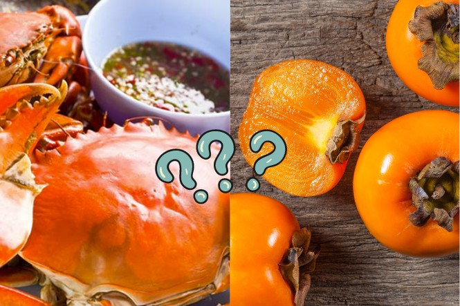 Cặp thực phẩm kỵ nhau: Cua và quả hồng