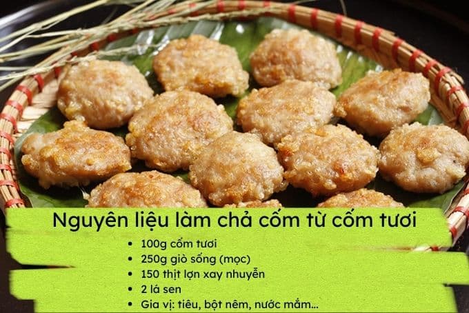 cách làm chả cốm từ cốm tươi 