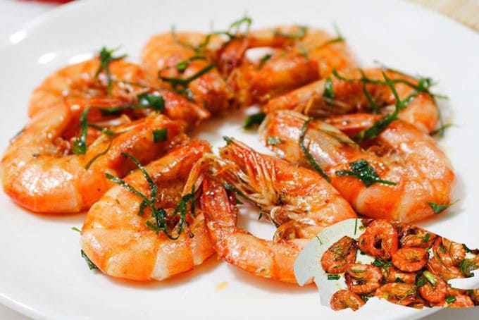 cách rang tôm lá chanh