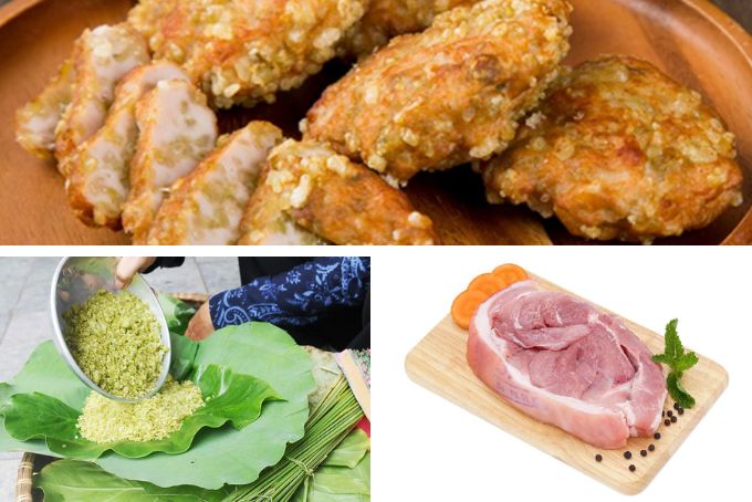 chả cốm làm bằng nồi chiên không dầu