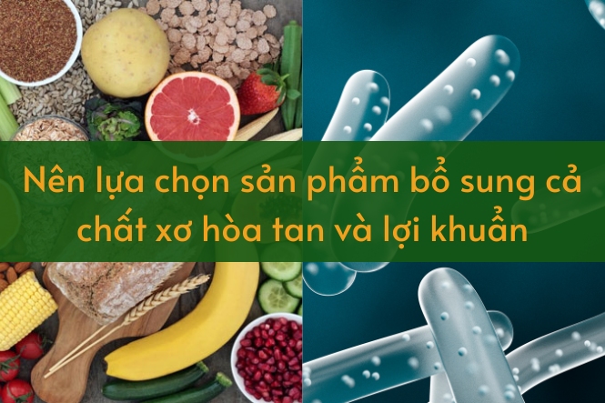 Nên lựa chọn sản phẩm bổ sung đồng thời chất xơ và lợi khuẩn cho bé
