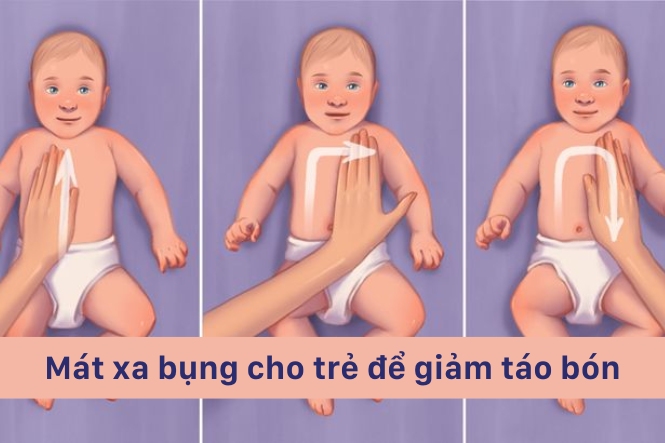 Mẹo chữa táo bón cho trẻ sơ sinh: Mát xa bụng cho trẻ