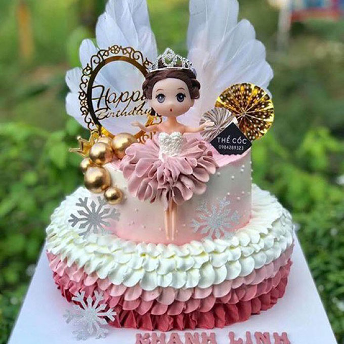 MẪU MỚI 2022) Bánh sinh nhật tạo hình 3d công chúa chibi và số 5 đáng yêu  bán chạy đẹp nhất hiện nay