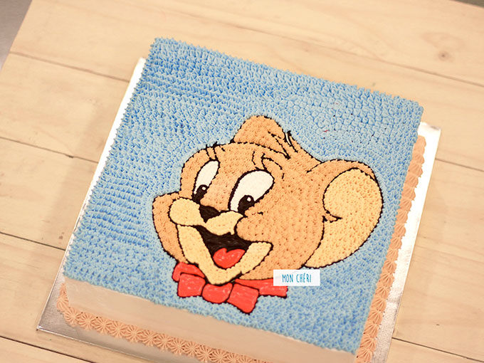 Mẫu bánh vuông trang trí hình chú chuột nổi tiếng trong Tom & Jerry