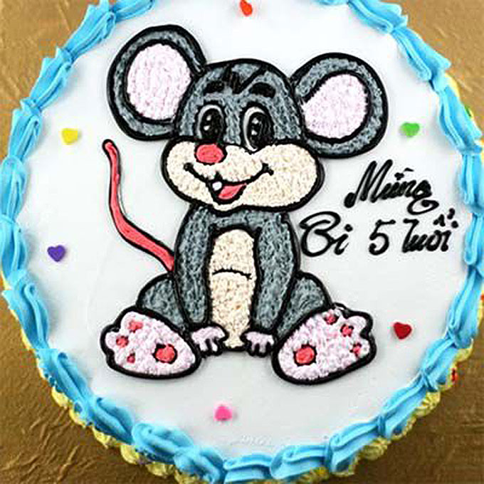 Bánh sinh nhật con chuột cho bé 5 tuổi