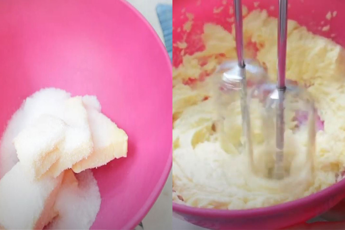 Đánh hỗn hợp bơ đường