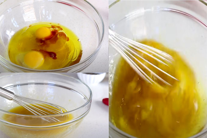 Đánh hỗn hợp trứng cho đều