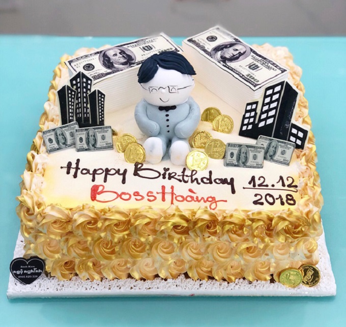 Bánh sinh nhật tặng nam giới với tông xanh sang trọng và lịch lãm 6071 - Bánh  sinh nhật, kỷ niệm