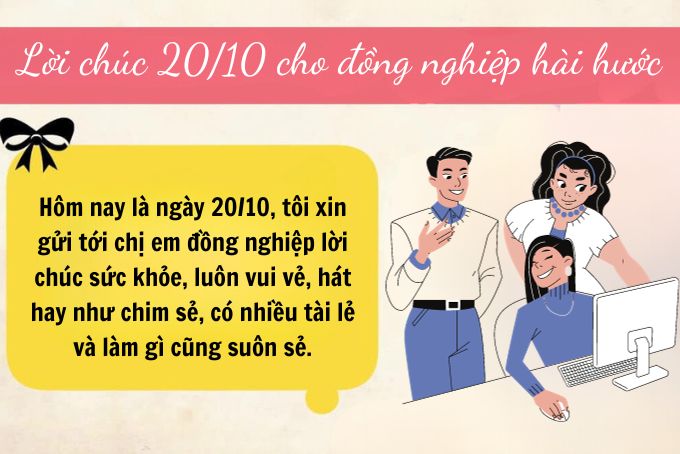 Những lời chúc 20 10 cho đồng nghiệp hài hước khiến chị em cười không ngớt