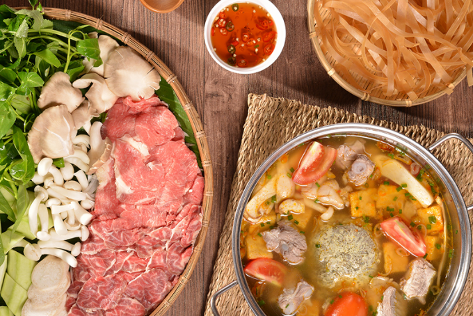 lẩu riêu cua bắp bò