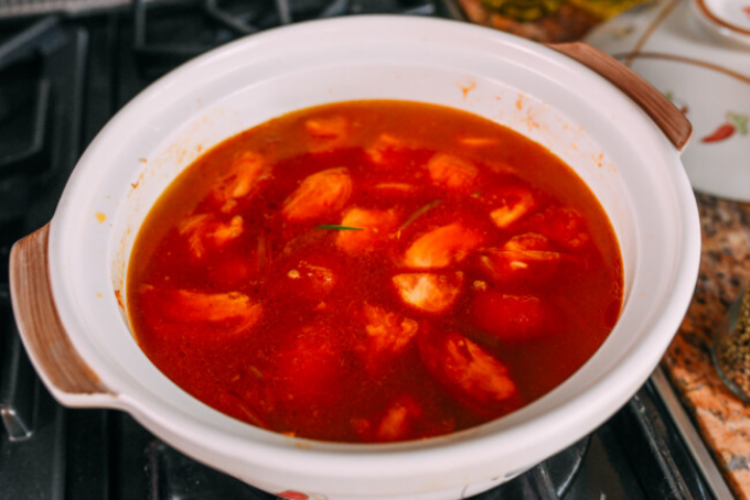 Canh miến cà chua thịt bò