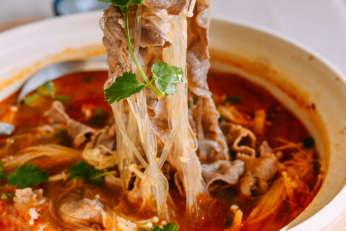 Canh miến cà chua thịt bò