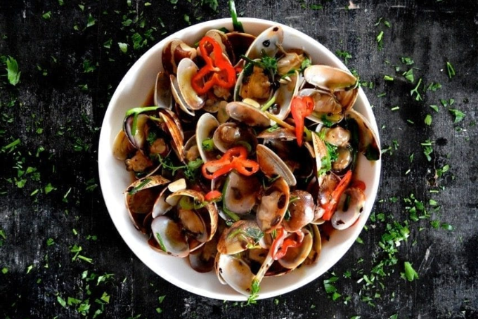 Nghêu xào đậu đen