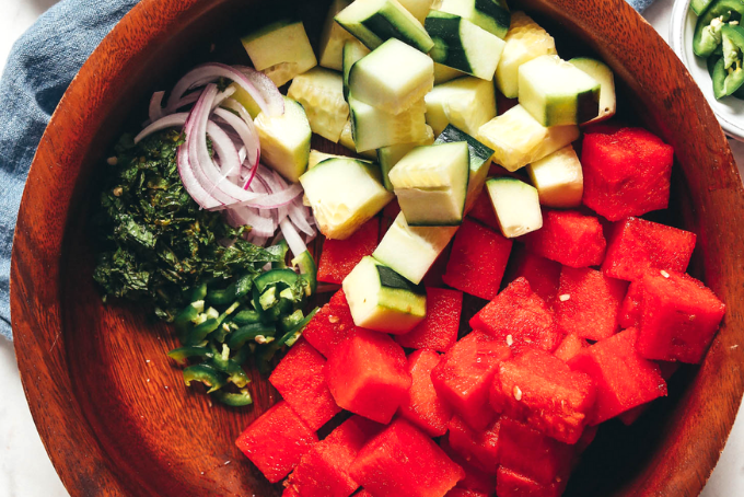 Salad dưa chuột dưa hấu bạc hà