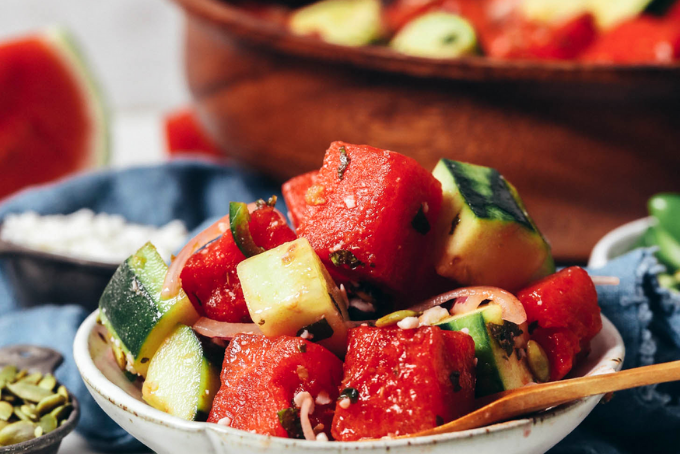 Salad dưa chuột dưa hấu bạc hà