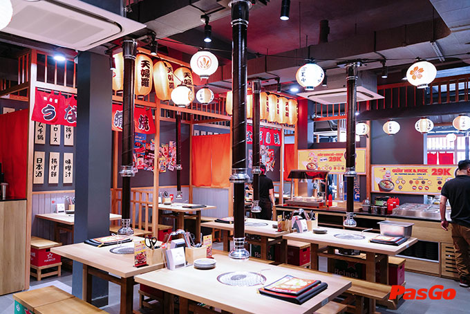 Quán buffet lẩu nướng Nguyễn Văn Lộc mang phong cách đường phố Nhật Bản
