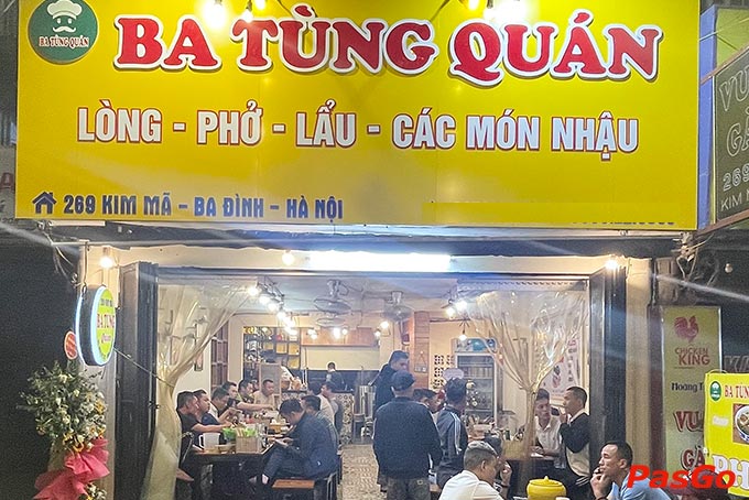 Nhà hàng Ba Tùng Quán tọa lạc tại số 269 đường Kim Mã, P. Giảng Võ, Q. Ba Đình