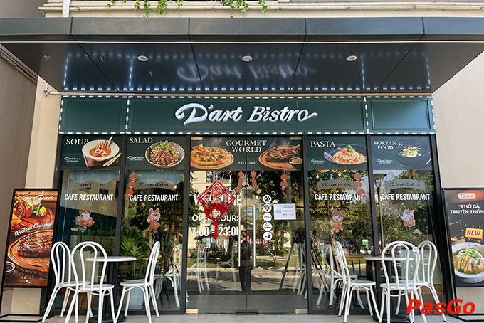Nhà hàng D’art Bistro tọa lạc tại Shophouse 01SH26 Tòa S201 Vinhomes Smart City, P. Tây Mỗ, Q. Nam Từ Liêm