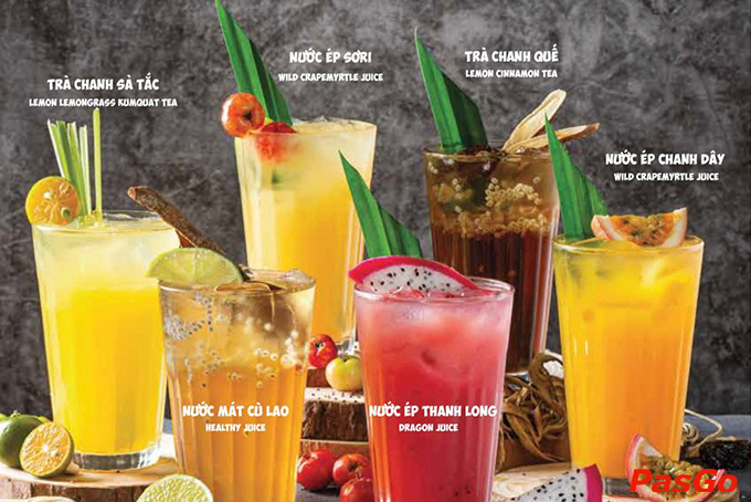 Galbi House MM Mega Market Bình Phú có nhiều loại nước thảo mộc, pana cotta cùng các loại trái cây mát lạnh