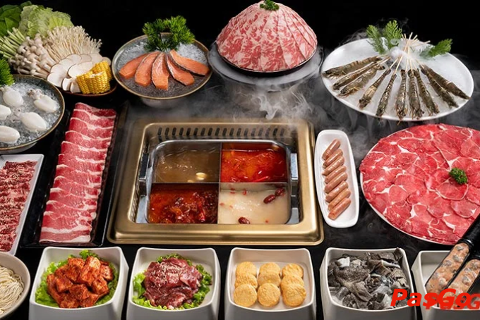 Buffet 4 vị lẩu tại Manwah – nhà hàng hiện đại ở Long Xuyên