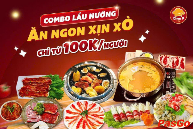 Nồi lẩu kim chi, lẩu hải sản, đồ nướng không khói hấp dẫn tại Chen 9 BBQ