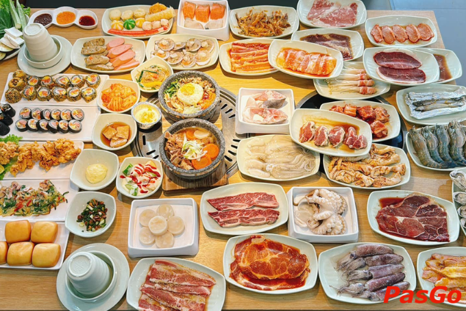Buffet nướng Hàn Quốc đầy đặn tại GunSan BBQ Long Xuyên