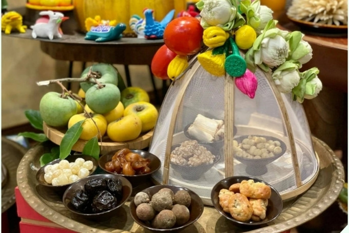 Hình ảnh mâm cỗ trung thu đơn giản