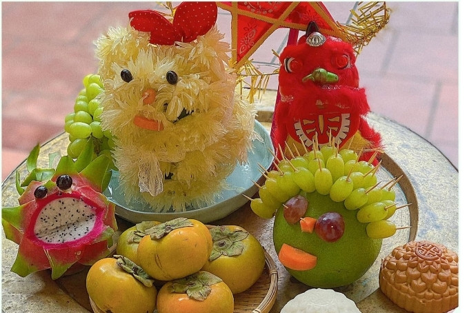 Mâm cỗ trung thu đơn giản mà đẹp