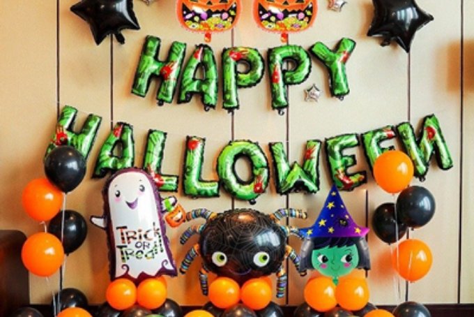 Trang trí halloween mầm non bằng bóng bay 3