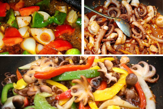 xào bạch tuộc