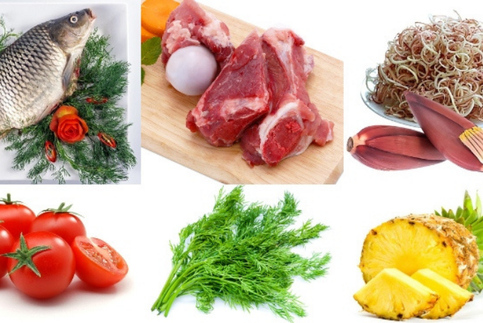 Nguyên liệu làm lẩu cá chép