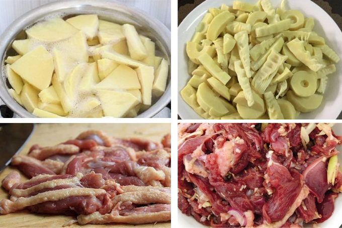 Sơ chế nguyên liệu nấu ngỗng măng