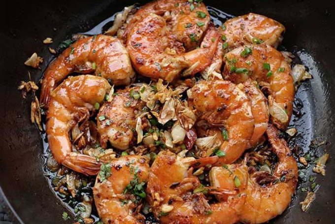 thành phẩm món tôm rang