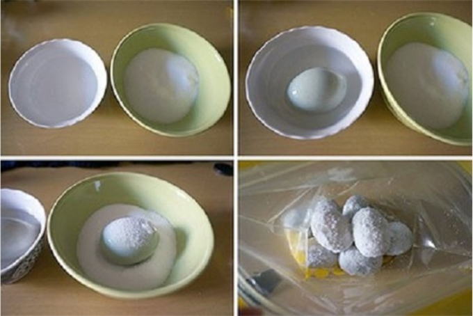 ngâm trứng muối bột khô